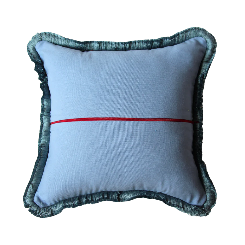Beach Blue and Lilac Patchwork with Blue Fringe - Image 2