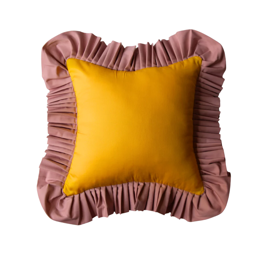 Yellow with Rose Pink Ruffle